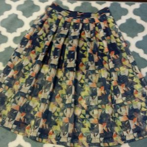 Pleated Multi-colored Puff Skirt